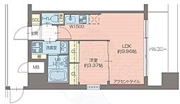 JR大阪環状線 弁天町駅 徒歩2分の賃貸マンション 3階1LDKの間取り