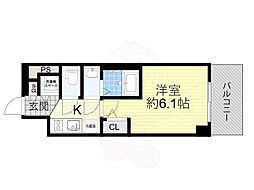 エスリード大阪リエート 14階1Kの間取り