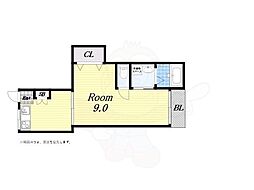 セレブコート此花 2階1DKの間取り