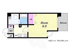 S-FORT西九条 2階1Kの間取り