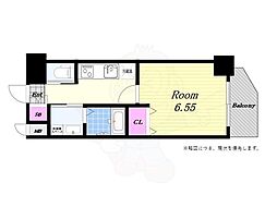 クローバー・グランツ弁天町 11階1Kの間取り