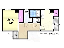 ハイツ卓 1Kの間取図画像