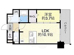 Louis Residence弁天町 1LDKの間取図画像