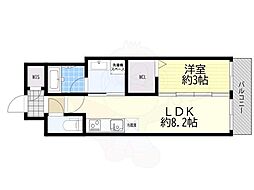 Alivis九条 1LDKの間取図画像