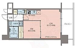 プレジオ弁天町 1LDKの間取図画像