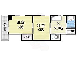 エスタイルkosei 2Kの間取図画像