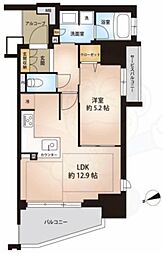 プレサンスロジェドーム前 1LDKの間取図画像