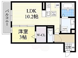 エクシードティアラ 1LDKの間取図画像