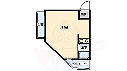 ハイツカイヨウ ワンルームの間取図画像