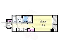 グランカリテ九条南 1Kの間取図画像