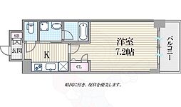 スプランディッド大阪WEST 1Kの間取図画像