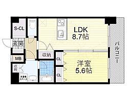 ベイサイドパークOSAKAノースレジデンシス 1LDKの間取図画像