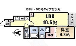 イブニングビレッジ 1LDKの間取図画像