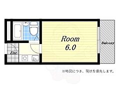 パンジービオラ春日出 1Kの間取図画像