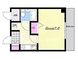 ライオンズマンション大正 1Kの間取図画像