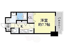 エスリード弁天町南 1Kの間取図画像
