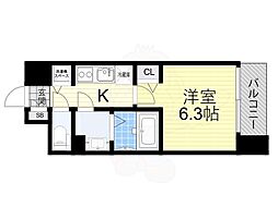 アドバンス大阪ドーム前アヴェニール 1Kの間取図画像