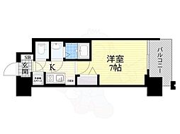 レジュールアッシュウェストレジデンス 1Kの間取図画像