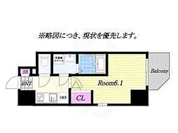 エスリードレジデンス大阪弁天町 1Kの間取図画像