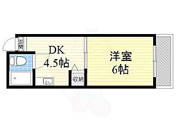 ラパンジール市岡元町 1Kの間取図画像