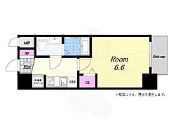 エグゼ大阪CITYアインツ 1Kの間取図画像