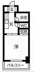 レクシア西九条 1Kの間取図画像