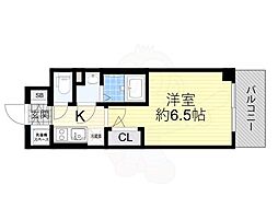 エスリード弁天町桜通レジデンス 1Kの間取図画像
