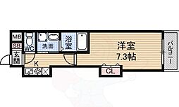 S-FORT弁天町 1Kの間取図画像