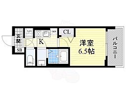 レジュールアッシュウェストレジデンス 1Kの間取図画像