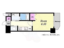 CloverGlanz弁天町 1Kの間取図画像