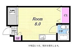 ロータリー40 ワンルームの間取図画像
