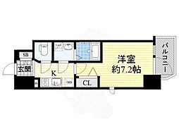 エスリード西九条レジデンス 1Kの間取図画像