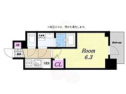 エスリード大阪NEXUS 1Kの間取図画像