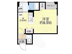 八幡屋宝ハイツ ワンルームの間取図画像