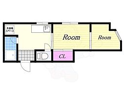 新三笠ビル 2DKの間取図画像