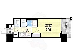 レジュールアッシュウェストレジデンス 1Kの間取図画像