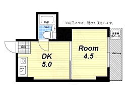 デイズ・ハイツ三先 ワンルームの間取図画像