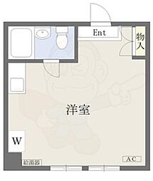 フローラハイツ千代崎 ワンルームの間取図画像