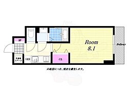 エスカーサ大阪WEST九条駅前 1Kの間取図画像