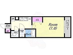エイトドームシティ 1Kの間取図画像