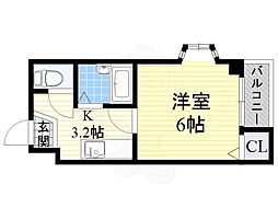 フォルトゥーナ・エム 1Kの間取図画像