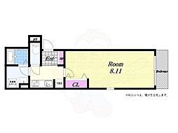 エフスタイル此花 1Kの間取図画像