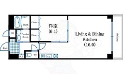 CQレジデンス大阪WEST 1LDKの間取図画像
