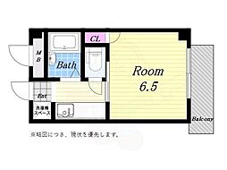 サンハイムトミヤ 1Kの間取図画像