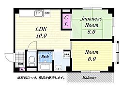 エスポワール参番館 2LDKの間取図画像