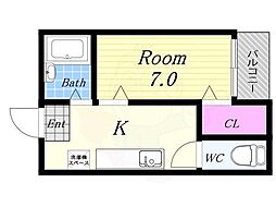 マンション弥栄 1Kの間取図画像