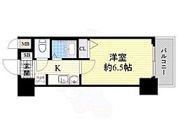エステムコート大阪ベイエリア 1Kの間取図画像