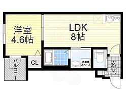 H-maison大正III 1LDKの間取図画像