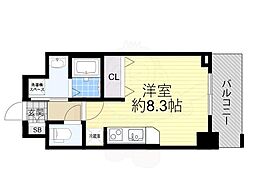 エスリード弁天町南 ワンルームの間取図画像