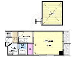 ボンジュール築港 1Kの間取図画像